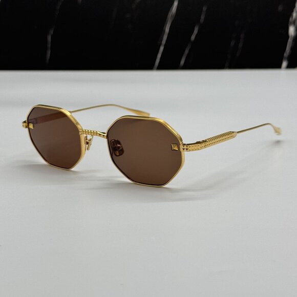 NEW VALENTINO VLS-122C GOLD BROWN WOMEN SUNGLASSES main image 4